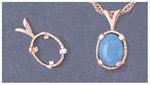 Solid Sterling Silver or 14kt Gold 8x6-12x10 Oval Triplet Cab (Cabochon) Pendant Setting, New, Made in USA 161-657/141-657