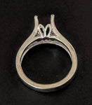 Solid Sterling Silver or 14kt Gold 3.5-9mm Round 4 Prong Tulip Pre-Notched Blank Ring Size 7 setting 163-270/143-270