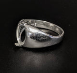 Solid Sterling Silver or 14kt Gold 10x8-20X15 Oval blank Cab (Cabochon) Men's Ring shank setting Size 10, 163-032/143-032