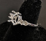 Sold Sterling Silver or 14kt Gold 10x7-16x12 Pear w/ Accents blank Ring shank setting Ring Size 7 163-492/143-492