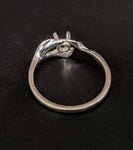 Sterling Silver or Solid 14kt Gold 4 - 7mm Round Three Leaf Pre-Notched Blank Ring Size 7 shank setting 163-440/143-440