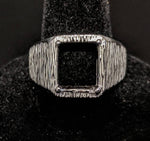 Sterling Silver or Solid 10kt Gold 10x8 - 11x9 Emerald Cut Pre-Notched Blank Mens Ring Size 10 shank setting 163-323/143-323