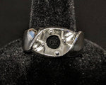 Sterling Silver or 10kt Gold Gents 6.5 mm Rd Illusion Pre-Notched Blank Mens Ring Size 9,-11, setting 163-295/143-295