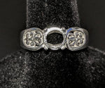Solid Sterling Silver or 14kt Gold 6-10mm Round Cab (Cabochon) Filigree Pre-Notched Blank Ring Sz 7 setting 163-561/143-561