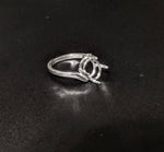 Solid Sterling Silver or 14kt Gold 9X7 or 10X8 Oval blank Twist Ring shank setting Sizes 6-8 163-515/143-515