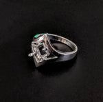 Sterling Silver or 14kt Gold 7mm Square Princess Side-Set Pre-Notched Blank Ring Size 7 setting 163-888/143-888