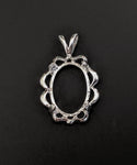 Solid Sterling Silver or 14kt Gold 18x13-40x30mm Oval Cab (Cabochon) Pendant Setting, New, Made in USA 161-658/141-658