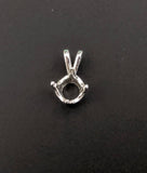 Solid Sterling Silver or 14kt Gold 2mm-8mm Round 4 Prong Pendant Setting, New, Made in USA 161-114/141-114