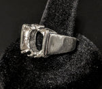 Sterling Silver or 10kt Gold 12x10 Oval Cut Pre-Notched Blank Mens Ring Size 10 shank setting 163-305/143-305