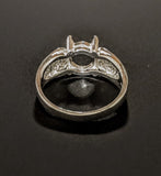 Solid Sterling Silver or 14kt Gold 5-9mm Round 4 Prong Filigree Pre-Notched Blank Ring Size 7 setting 163-430/143-430