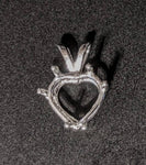 Solid Sterling Silver or 14kt Yellow or White Gold 4-16mm Heart Pendant Setting, New, Made in USA 161-090/141-090