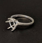 Solid Sterling Silver or Solid 14kt White or Yellow Gold 7-11mm Heart Pre-Notched Blank Ring Size 7 shank setting 163-632/143-632