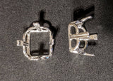 Solid Sterling Silver or 14kt Gold Regalle 10x8-20x15 Emerald Cut Head, Ring, Earring or Pendant, DYI Jewelry, Custom Made 144-029