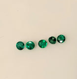 Sale!!!, Lot of 5, Natural Colombian Emerald, 3mm Round, VS. 0.686tcw , May Birthstone, Loose Stone, Accent Stone