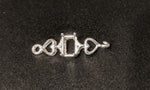Solid Sterling Silver or 14kt Gold Heart Bracelet Link For 7x5-10x8 Emerald Cut, DIY Bracelet, Custom made, DIY Jewelry, 167-822/147-822
