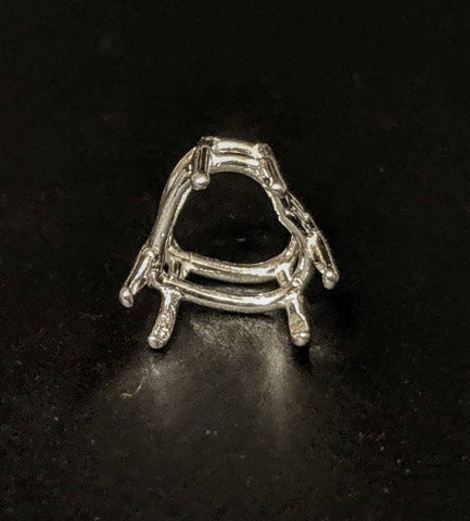 Solid Sterling Silver or 14kt Gold Wire Basket 4-16mm Heart Cut Head, Ring, Earring or Pendant, DYI Jewelry, Custom Made 144-090