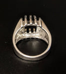 Sterling Silver or Solid 10kt Gold 10x8-12X10 Emerald Cut Pre-Notched Blank Mens Ring Size 10 shank setting 163-304/143-304