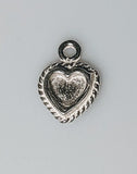 Solid Sterling Silver Small Inlay Heart Pendant, Charm, DYI Jewelry, For Silversmiths, Rough Casted, Solder, 565-001