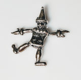 Solid Sterling Silver 3D Hinged Clown Charm, Large, Movable, Dancing, Children's, Charm 268-802