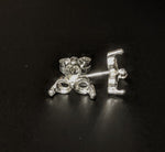 Solid Sterling Silver or 14kt Gold 1 Set (2 pieces) 1.6-5.5mm Rd Tri-Cluster Earrings Setting, USA 162-013/142-013