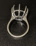 Solid Sterling Silver or 14kt Gold 9-20mm Deep Round Pre-Notched Blank Ring Size 8 shank setting 163-850/143-850