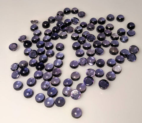 Natural Genuine Violet Blue Iolite,2-4-6-8-10 Stones, 5mm Round Cabochon, loose stone, gemstone lots,