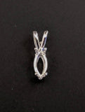 Solid Sterling Silver or 14kt White or Yellow Gold 8x4-20x10 Marquise Pendant Setting, New, Made in USA 161-040/141-040
