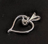 Solid Sterling Silver or 14kt Gold 4mm Round Fancy Heart Pendant Setting, New, Made in USA 161-241/141-241