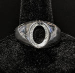 Solid Sterling Silver or 14kt Gold 10x8-20X15 Oval blank Cab (Cabochon) Men's Ring shank setting Size 10, 163-032/143-032