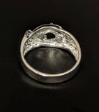Sterling Silver or 10kt Gold Gents 6.5 mm Rd Illusion Pre-Notched Blank Mens Ring Size 9,-11, setting 163-295/143-295