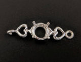 Solid Sterling Silver or 14kt Gold Heart Bracelet Link for 6-8mm Round Stones, DIY Bracelet, Custom made, DIY Jewelry, 167-812/147-812