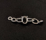 Solid Sterling Silver or 14kt Gold Chain Bracelet Link for 7x5-10x8 Oval Stones, DIY Bracelet, Custom made, DIY Jewelry, 167-854/147-854