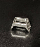 Solid Sterling Silver or 14kt Gold Plate Style 10x8-16x12 Emerald Cut Head, Ring, Earring or Pendant, DYI Jewelry, Custom Made 144-360