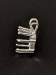 Solid Sterling Silver or 14kt Gold 6mm-11mm Square 8 Prong Pendant Setting, New, Made in USA 161-178/141-178