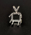 Solid Sterling Silver or 14kt Gold 6mm-11mm Square 8 Prong Pendant Setting, New, Made in USA 161-178/141-178