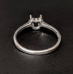 Solid Sterling Silver or Solid 14kt White or Yellow Gold 5-10mm Heart Pre-Notched Blank Ring Size 7 shank setting 163-631/143-631
