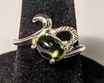 SALE!!! Natural Peridot, Sterling Silver Ring, 8x6 Oval Cabochon, Your choice of ring size