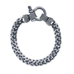 Sterling Silver Oxidized 9.25mm Beveled Curb Chain Bracelet,  8"  Length, Real Silver, DYI Jewelry, 616566