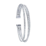 Sterling Silver Wire-Wrapped Three-Row Cuff Bracelet, DYI Jewelry, Custom Made,  616502