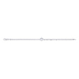 Sterling Silver 3.7mm Diamond-Cut Curb Chain Bracelet with 8mm Round Bezel, Cab (Cabochon), Blank Mounting, DYI Jewelry, Custom Made 6164947