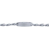 Sterling Silver 4.4mm Diamond-Cut Curb Chain Bracelet with 10mm Round Bezel, Cab (Cabochon) Blank Mounting, DYI Jewelry, Custom Made 6164957