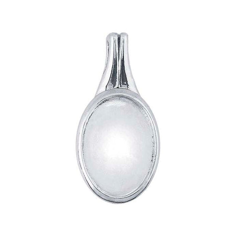 Sterling Silver 18 x 13mm Double-Fluted Cabochon Pendant Mounting, Oval Cab (Cabochon) Pendant Setting 686699
