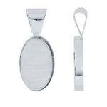 Sterling Silver 29 x 19mm Oval Resin Pendant Mounting, Oval Cab (Cabochon) Pendant Setting 621275
