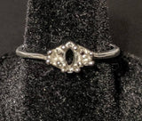 Solid Sterling Silver or 14kt Gold 6x3-16x8 Marquise w/ Accents blank Pre-Notched Ring setting SZ 7, 163-674,487/143-674,487