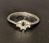 Solid Sterling Silver or 14kt Gold 6x3-16x8 Marquise w/ Accents blank Pre-Notched Ring setting SZ 7, 163-674,487/143-674,487