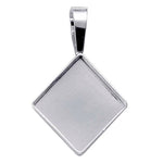 Sterling Silver 16mm Square Cabochon Pendant Mounting, Cab (Cabochon), Resin Work, Pendant Setting, Custom 694197