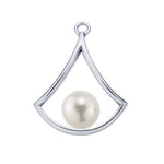 Sterling Silver Fan Pearl Pendant Mounting for half drilled pearls, Earrings, Pendant, Closed Ring, Custom, 926405