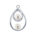 Sterling Silver Double Teardrop Pearl Pendant Mounting for half drilled pearls, Earrings, Pendant, Closed Ring, Custom, 926407