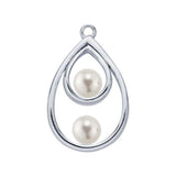 Sterling Silver Double Teardrop Pearl Pendant Mounting for half drilled pearls, Earrings, Pendant, Closed Ring, Custom, 926407