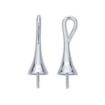 Sterling Silver Pearl Tampered Pendant Mounting For Half-Drilled Pearls, Hidden Bail, Custom, 616436